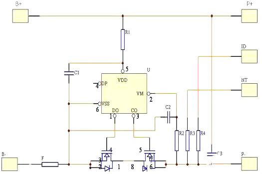 12V鋰電池保護(hù)板電路圖